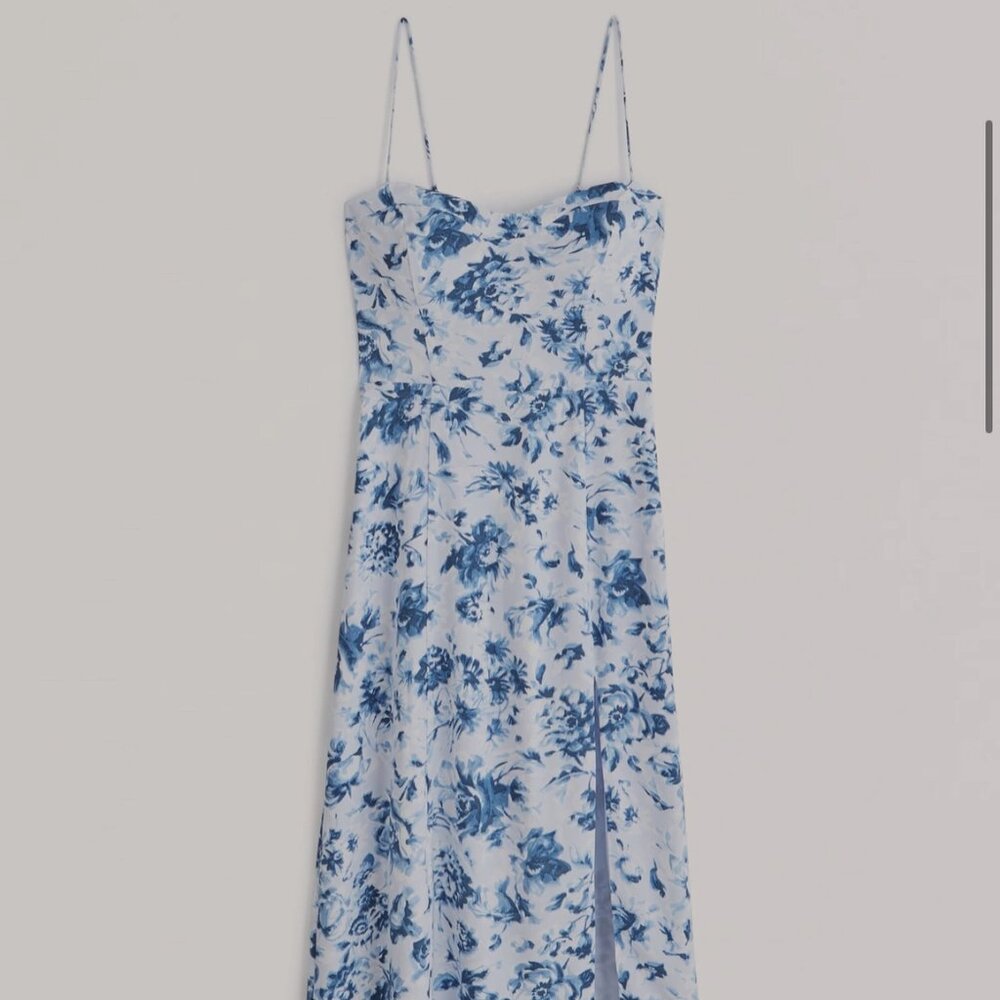 Abercrombie & Fitch Faux Silk High-Slit Midaxi Dress (BNWT)